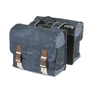 Basil Boheme Doppelte Fahrradtasche Mik - 35L, Blau, Wasserabweisend, Inkl. Abschließbarer Mik-Adapterplatte, Perfekt Für Alltag Und Freizeit