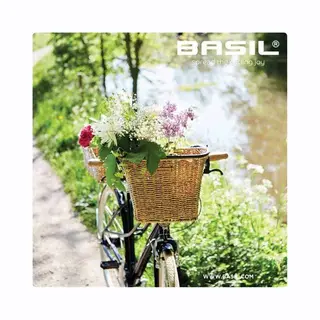 Basil Bremen Rattan Look Kf Fahrradbasket Holz
