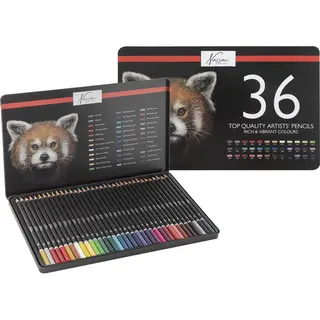 Nassau Fine Art Professionele Kleurpotloden 36-delig - Rijke & Levendige Kleuren - Genummerd & Kleur Gecodeerd - Inclusief Kleurtestblad - Stevige