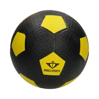 Angel Sports Rubberen Straatvoetbal Maat 5 - 420 Gr Met Profiel Geel, In Polybag