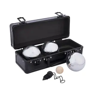 Engelhart - 010124 - Boule Set Aus Metall Mit Koffer, 3 Kugeln 74 Mm, 720 G – Pétanque Oder Boccia Spiel – Triplette Mit Zielkugel