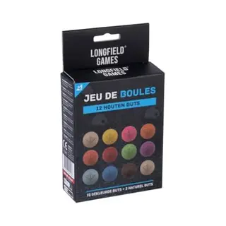 Engelhart Petanque Jack Ball Ø 30 Mm – 12 Wooden Target Balls (10 Coloured + 2 Natural) – Boules Replacement Jack/Pallino – Outdoor Lawn Game