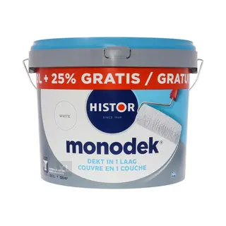 Histor Monodek – Muurverf Binnen Mat – Dekt In 1 Laag – Afwasbaar – Geurarm En Oplosmiddelvrij – Met Ultra Dense Technology Voor Extra