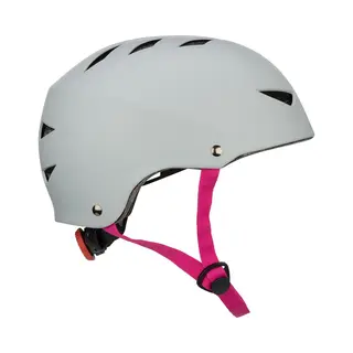 Nijdam Stone Blush - Skatehelm - Verstelbaar - Grijs/Roze - Maat M (54-58 Cm)