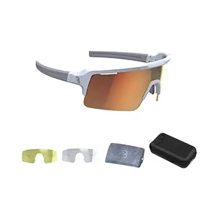 Bbb, Damen, Sportbrille, Fuse Glas Mlc Orange/Rahmen Weiss Matt (White Matt, Mlc Orange), Orange