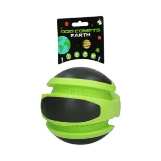 Dog Comets Earth - Ø14 Cm - Hondenspeelgoed - Hondenbal - Stuiterend - Tpr-Rubber - Groen/Zwart