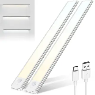 Brendz Led Kastverlichting Met Bewegingssensor, 2 X 40 Cm, Usb-C Oplaadbaar, Dimbaar, Magnetisch, 3 Kleurtemperaturen, Draadloos, Kastverlichting Op