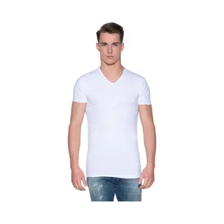 Slater 2er-Pack Stretch V-Ausschnitt T-shirt Weiß - Größe L