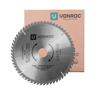 Vonroc Sägeblatt - Ø216MM - 60 Zähne - Für Holz - Geeignet Für Kapp- Und Tischsägen