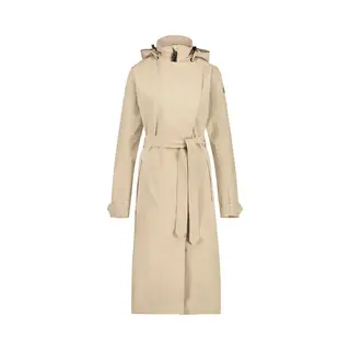 Agu, Damen, Mäntel, Lange Wasserdichte Jacke, Trench Coat, Beige, Schwarz
