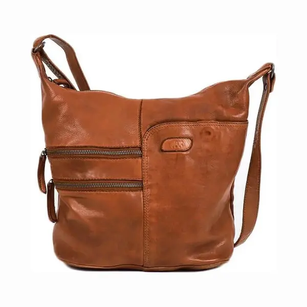 Beardesign Bear Design Frieda Leren Schoudertas - Cognac thumbnail