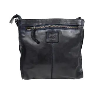 Bear Rock, Vrouwen, Handtas, Bear Design Medium Crossbodytas / Schoudertas Dames - Leer - Davita - Blauw, Blauw