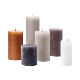 Bolsius Rustikale Stumpenkerzen - Geschenkset Mit 6 Stück - New Neutrals - Dekorative Haushaltskerzen - Lange Brenndauer - Unparfümierte - Enthält