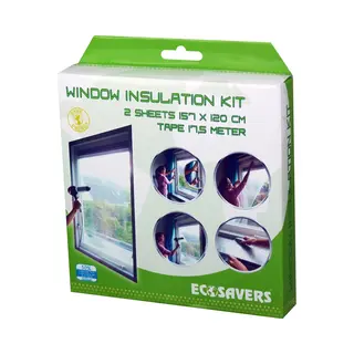EcoSavers Raamisolatie Set Isolatie Voor Ramen (enkellaags) | Isolatie Voor Beglazing | Raam Isolatie Folie Met Dubbelzijdig Tape