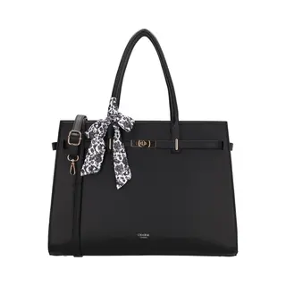 Charm London The Hamptons Laptoptas 15, 6 Inch – Dames Schoudertas Met Laptopvak, Verstelbare & Afneembare Schouderband - Zwart