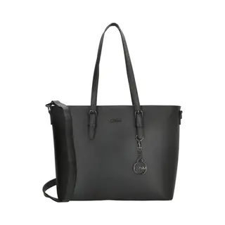 Charm London Birmingham Hand & Schoudertas Shopper 15, 6 Inch Laptopvak Ideale School Werk Business Tas - Tote Bag - Dames Tas - Zwart