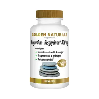 Golden Naturals Magnesium Bisglycinaat 300mg Vegan 180 Tabletten