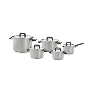 Bk Flow Cool 5-delige Kookset 5-Delig (B9920015), Pan + Steelpan, Zilver