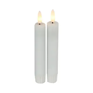 Countryfield Set Van 2 Witte Led-kaarsen Van 15 Cm - Sfeerverlichting