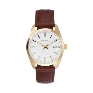 Olympic Louis - Heren Horloge - Goudkleurig Met Band