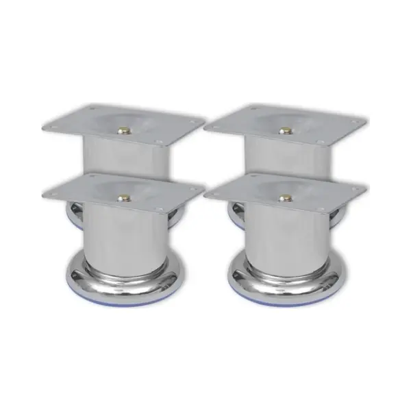 4 Round Sofa Legs Chrome 60 Mm Vidaxl thumbnail