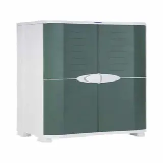 Kunststoffschrank Lagerschrank Balkonschrank Grün 70x184cm