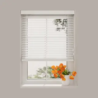 Raamdecoratie.com Dtch® Holzjalousie Innen Weiß 70 X 130 Cm (BxH), 50mm Lamellen Aus Paulownia Holz, Breiten Von 50 Bis 250 Cm Erhältlich, Innenjalousie, Fenster