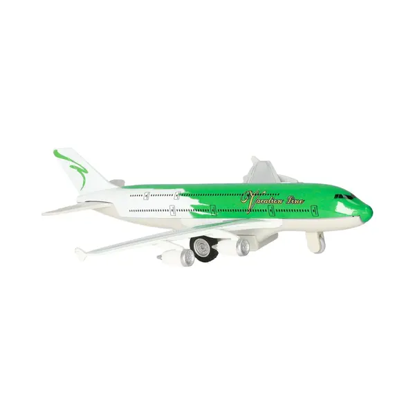 Goki Speelgoed Vliegtuig - 19 Cm - Groen/wit - Pull Back Motor - Kinderen thumbnail