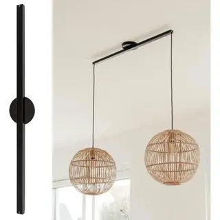 Lightswing Deckenschiene - 2-flammig, Schwarz Matt - 110 Cm