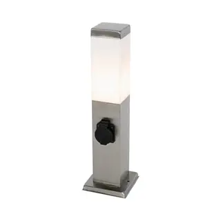 Qazqa Moderne Außenleuchte 45 Cm Stahl Mit Fassung Ip44 - Malios