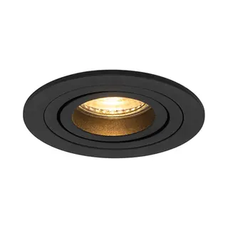 Qazqa Einbaustrahler, Einbauleuchte - Rondoo - Schwarz, Max. 50W, Geeignet Für Led, 9.2cm, Rund, Ideal Als Küche Lampe, Schlafzimmerlampe Und