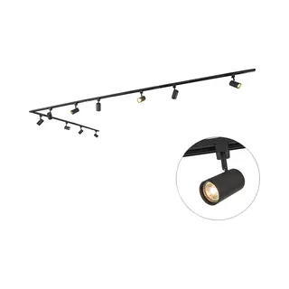 Qazqa Smartes Schienensystem Schwarz 1-phasig 10-licht Inkl. Wifi Gu10 - Iconic Jeana