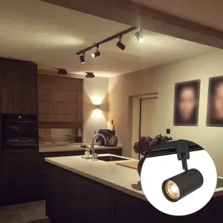 Qazqa Smartes 1-phasiges Schienensystem Mit 4 Wifi Gu10 Spots Schwarz - Iconic Jeana