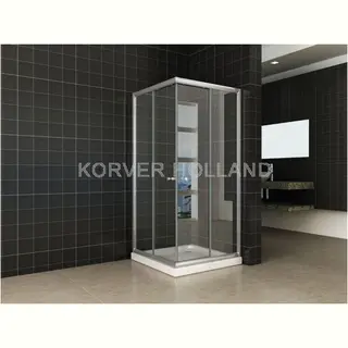 Wiesbaden Douchecabine - 90x90 - Vierkant - Chroom - Schuifdeur - Hoekinstap