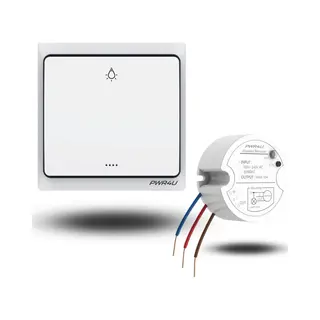 PWR4U Draadloze Schakelaar – Klik Aan Klik Uit Bediening - Lichtschakelaar Draadloos - Complete Set Met Ontvanger – Batterijen Zijn Niet Nodig -