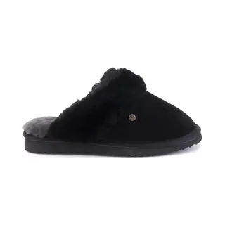 Warmbat Flurry Suede Dames Sloffen - Zwart/Zwart