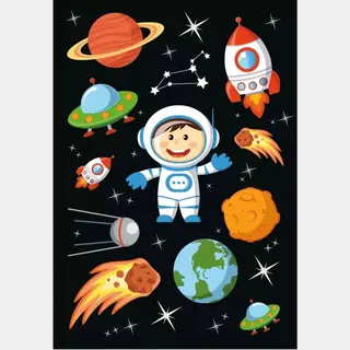 Stickers Ruimte Thema - Astronauten & Space Stickervellen Voor Kinderen - 30 Stuks