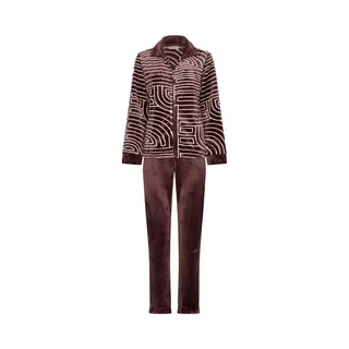 Pastunette Premium - Huispak - Lunar Lines - Fleece - Paars - Rits - Maat 42