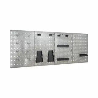 VidaXL 4X Werkzeugwand Für 160cm Lange Werkbänke Werkstatt Lochblech Lochwand Werkstattwand Lochwandsystem Metallwand Euro Lochung 40x58cm Stahl