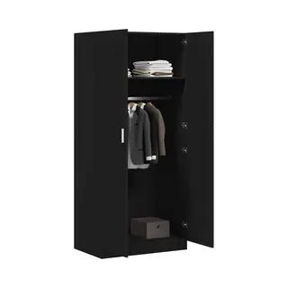 VidaXL Kleiderschrank Schwarz 80x52x180 Cm Holzwerkstoff