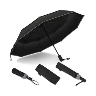Stormparaplu Opvouwbaar - Stormbestendig & Uitklapbaar - Reflecterend Met Dubbele Luifel - Zwart - Sunflake