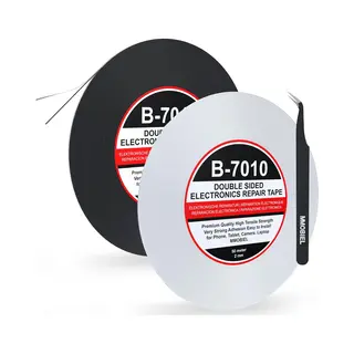 Mmobiel Double Sided Adhesive Tape 2mm 2 X 50m Roll (Black & White) Ultra Strong Mounting Tape For Lcd Screen Repair, Smartphone Tablet Laptop Glass