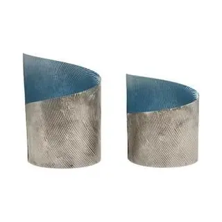 Kandelaar, Theelichthouder Set Van 2 Savy Blauw