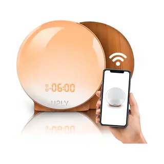 Uply Wake Up Light - Smart Clock Met Usb Oplaadpunt - Lichtwekker - Wekker Radio Met 4 Alarmen - WiFi - Google Home | Amazon Alexa
