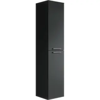 Badplaats - Badezimmer Badschrank Venus 160cm Schwarz - Schrank Hochschrank