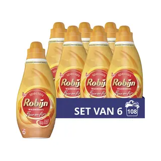 6x Robijn Vloeibaar Wasmiddel Fleur En Fijn 18 Wasbeurten 720 Ml