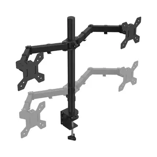Auronic Monitor Arm - 2 Schermen - 13 Tot 27 Inch - Verstelbaar - Draai, Kantel En Zwenkbaar - Dubbele Monitor Beugel - Staal - Zwart