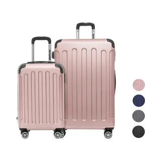 Trvlmore Kofferset - 2 Delig - 38L Handbagage + 110L Ruimbagage - Lichtgewicht - Trolley - Reiskoffer Set - Roségoud
