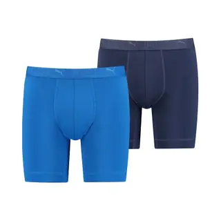 Puma Sport Lange Mikrofaser Boxershorts Herren (2er-Pack), Kleidung, Blau, 4