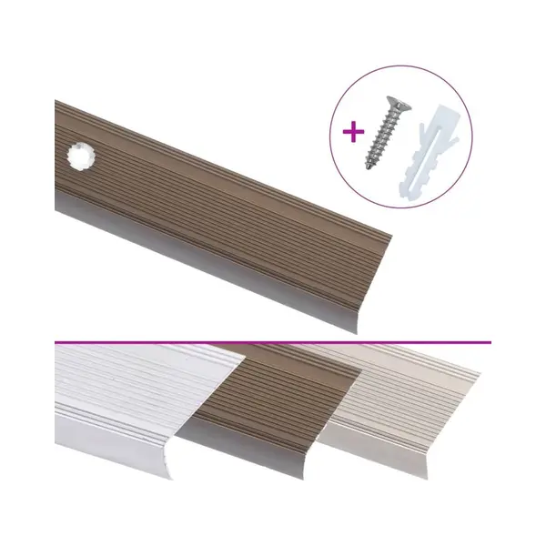 Stair Nosings In L-shape 5 Pcs Aluminium 100 Cm Brown Vidaxl thumbnail